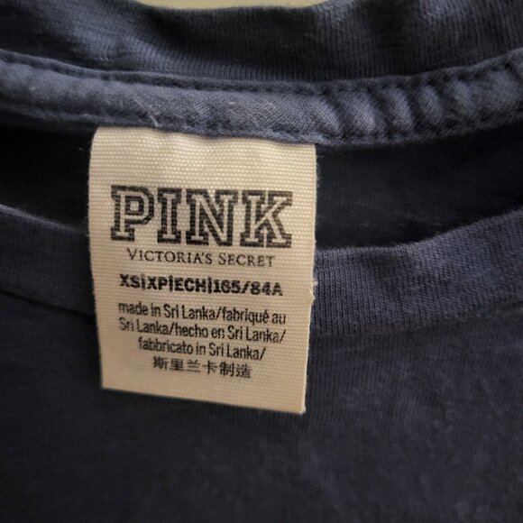 Pink Victoria's Secret Semi Cropped Blue T-Shirt XS - Picture 3 of 3